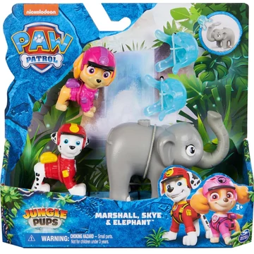 Mancs őrjárat Jungle Pups: Marshall, Skye és elefánt figura szett - Spin Master