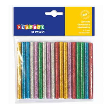 PlayBox: Glitteres ragasztópisztoly utántöltő szett 18db-os 7mm