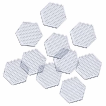 PlayBox: Hatszög alakú alaplap csomag 5mm-es MIDI vasalható gyöngyökhöz 7,5cm 10db-os szett