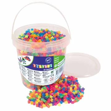 PlayBox: 5mm-es MIDI neon színű vasalható gyöngyök vödörben 5.000db-os csomag