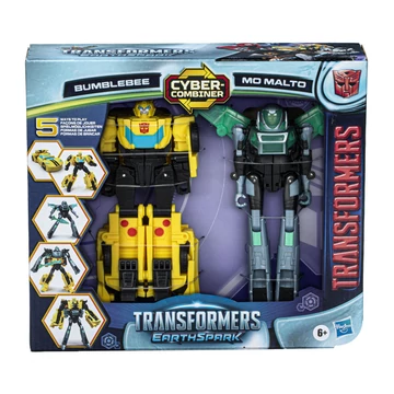 Transformers: Earth Spark - Cyber-Combiner űrdongó és Mo Malto átalakítható és kombinálható robotfigura - Hasbro