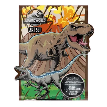 Jurassic World: Színező szett matricákkal és 6 filctollal