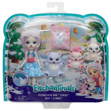 Enchantimals: Pristina Polar Bear & Glacier játékszett kisállatokkal - Mattel