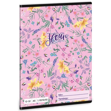 Ars Una: Fleur virágos 3.osztályos vonalas füzet A/5