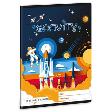 Ars Una: Gravity ûrhajós 3.osztályos vonalas füzet A/5