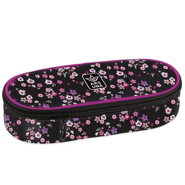 Ars Una: Pearl Blossom Black virágos tolltartó 23x5,5x9cm