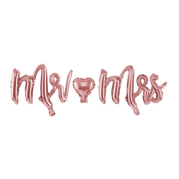 Esküvői fólialufi Mr & MRS felirattal rosegold színben 
