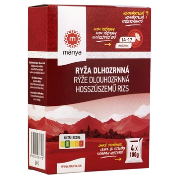 Mánya hosszúszemű tasakos rizs 4x100g
