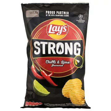 Lay's Strong csípőspaprika- és limeízű burgonyachips 120 g