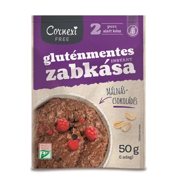 Cornexi gluténmentes málnás-csokoládés zabkása 50g