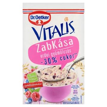 Dr. Oetker vitalis erdei gyümölcsös zabkása 30% kevesebb cukorral 53g