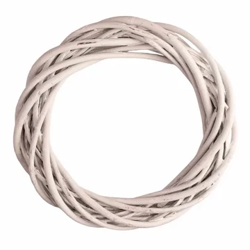 Fonott vessző koszorúalap antik fehér színben 25cm KA4-25W