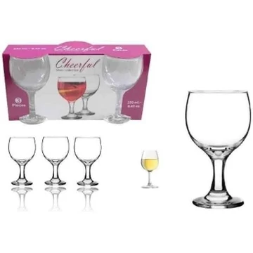 Cheerfull boros üvegpohár szett 250ml 3db