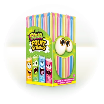 Johny Bee Sour fruit straws 250x3g szívószál