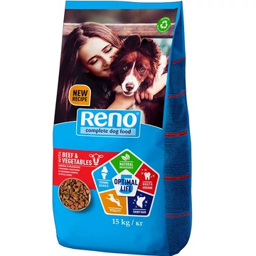 Reno Optimal Life 5 száraz kutyaeledel felnőtt kutyáknak marhával és zöldséggel 15 kg - csak egyedi szállítással vagy személyes átvétellel