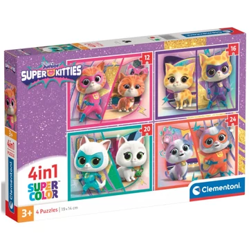 SzuperCicák 4 az 1-ben 12, 16, 20 és 24db-os puzzle - Clementoni