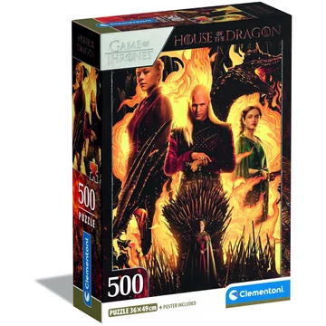 Trónok harca Sárkányok háza 500 db-os puzzle - Clementoni