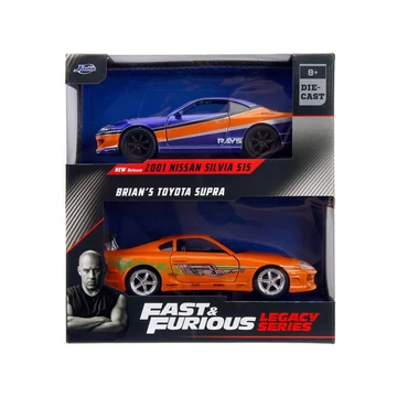 Halálos iramban: 2001 Nissan Silvia S15 és Toyota Supra 2db-os csomag 1/32 méretarányban - Jada Toys