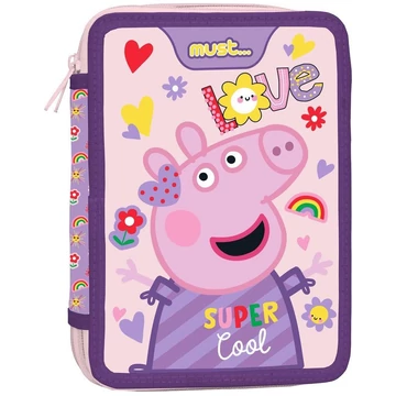 Must: Peppa Malac kétszintes töltött tolltartó 15x21x5cm