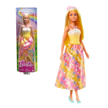 Barbie Dreamtopia: Hercegnő baba sárga-rózsaszín pillangós ruhában - Mattel
