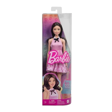 Barbie: Fashionista stílus baba színes, kockás ruhában - Mattel