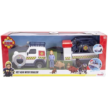 Sam a tűzoltó: VET 4x4 pótkocsival és Lizzie figurával játékszett - Simba Toys