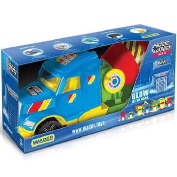 Magic Truck: Betonkeverő mixer kocsi fluoreszkáló lámpákkal 60cm - Wader