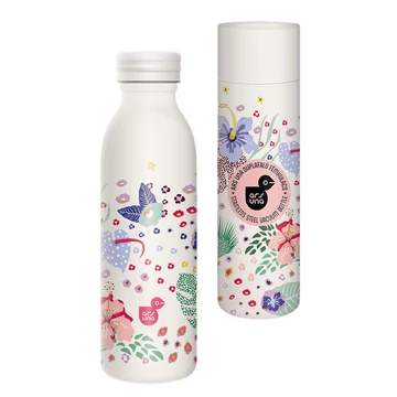 Ars Una: Cream Hibiscus duplafalú fém kulacs díszdobozban 600ml