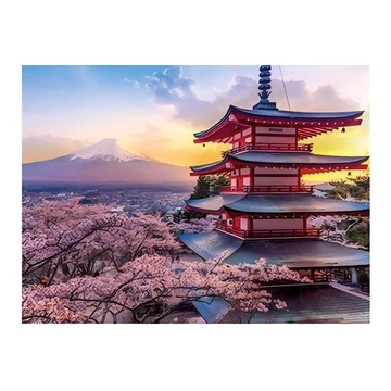 Gyémántszemes kirakó: Japán pagoda gyémántfestő szett 30x40cm