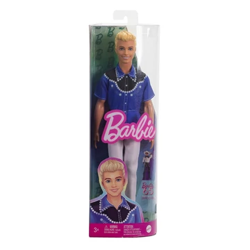 Barbie Fashionista fiú baba kék-fekete ingben - Mattel