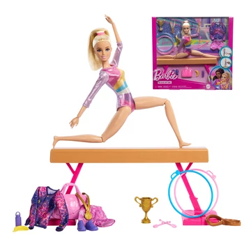 Barbie: Tornász baba játékszett kiegészítőkkel - Mattel