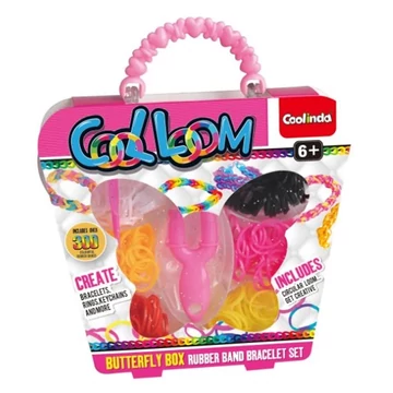 Coolinda: Cool Loom gumikarkötő készítő szett pillangó alakú dobozban