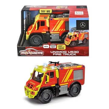 Majorette: Unimog U530 fém tűzoltó autó fénnyel és hanggal - Simba Toys