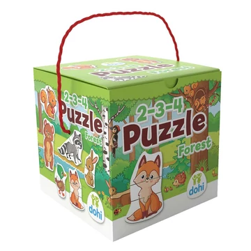 2-3-4 Darabos Puzzle - Erdő állatai