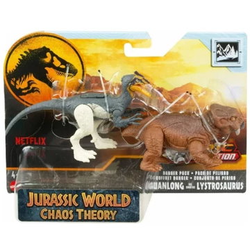 Jurassic World: Danger Pack Guanlong vs. Lystrosaurus dinoszaurusz figura szett - Mattel