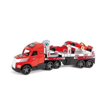 Magic Truck: Forma 1 versenyautókat szállító kamion fluoreszkáló lámpákkal 81cm - Wader