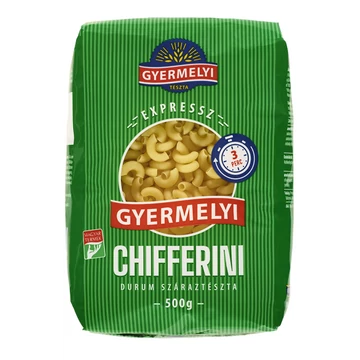 Gyermelyi exrpressz durum szarvacska tészta 500g
