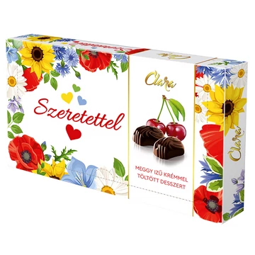 Clara meggy ízű desszer szeretettel felirattal 125g