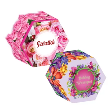 Kávékrémes prlainé szeretlek/boldog névnapot felirattal többféle változatban 84g
