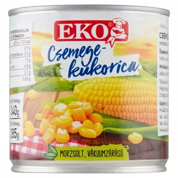 Eko konzerv csemege kukorica szuperédes 340g