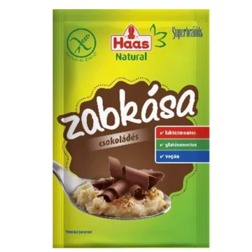 Haas Natural zabkása 50g csokoládé gm, lm,vegán