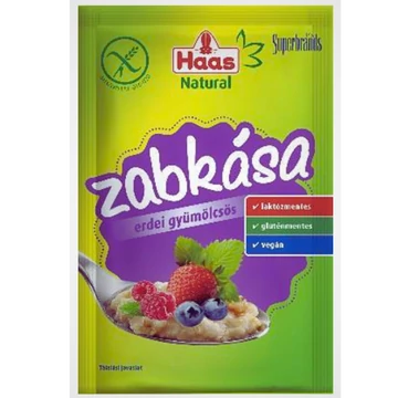 Haas Natural zabkása 50g erdei gyümölcsös gm,lm,vegán