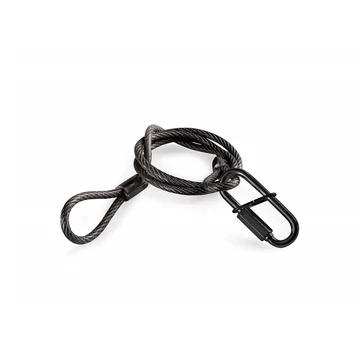 BeamZ SAF65B karabineres biztonsági kábel| fekete 95cm x 5mm - 65kg