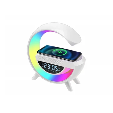 Thunder CSL-06W Okos hangulatfény| óra + Vezeték nélküli töltő + FM + BLUETOOTH (Fehér)