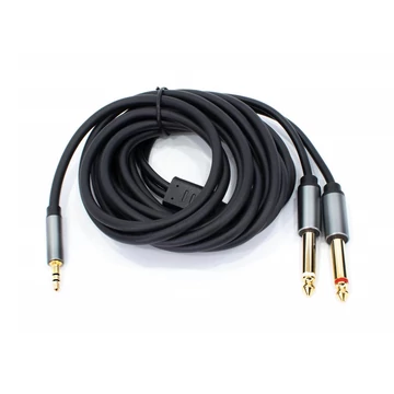 Thunder AU002-30 sztereo jelkábel (3|5 mm Jack - 2x 6|3 mm Jack) - (3 m)