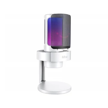 Fifine AmpliGame A8W Podcast| Youtuber| Gamer| TikTok stúdiómikrofon (fehér)[USB-C]