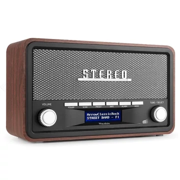 Audizio Foggia Retro rádió FM| DAB+| Bluetooth (Szürke)