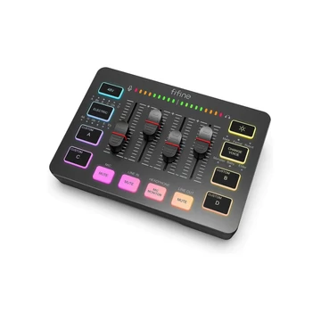 Fifine AmpliSound SC3 Külső hangkártya| audió interfész| keverő + EFFEKT (fekete)