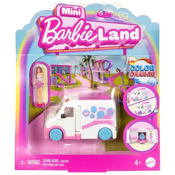 Barbie: Mini BarbieLand jármű - Mentőautó -Mattel