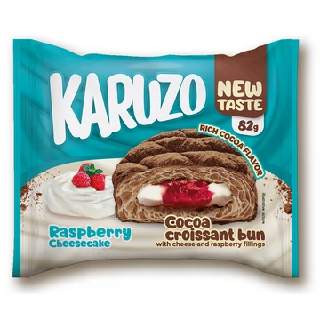 Karuzo Kakaós leveles tészta krémtúrós-málnás töltelékkel 82 g